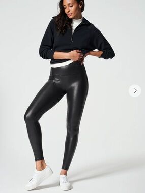 SPANX Black Faux Leather Leggings